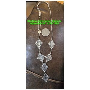 Exquisite Sterling Silver Lariat Necklace